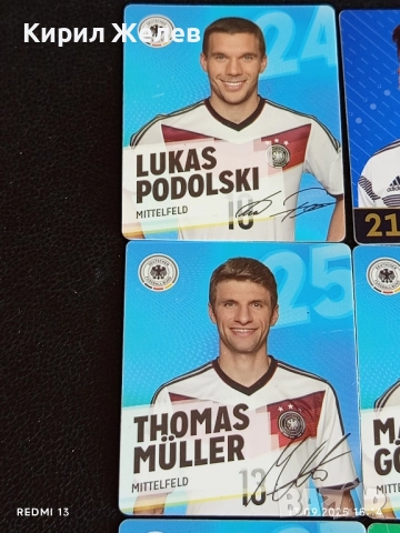 Колекционерски картички на футболисти ЛУКАС ПОДОЛСКИ,ТХОМАС МЮЛЕР,ТОНИ КРООС 51044, снимка 2 - Колекции - 51701387