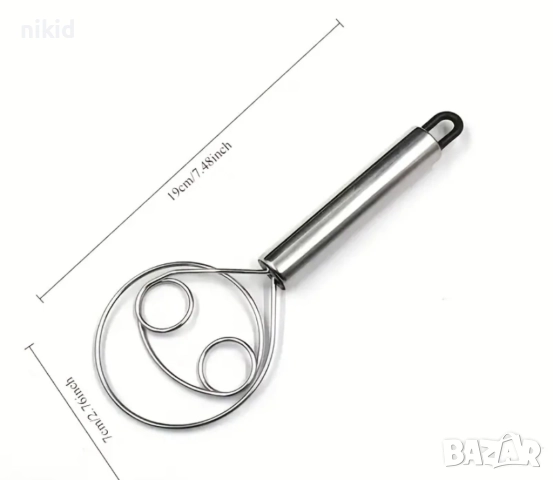 Ръчна Бъркалка за тесто метална, снимка 2 - Аксесоари за кухня - 52032045