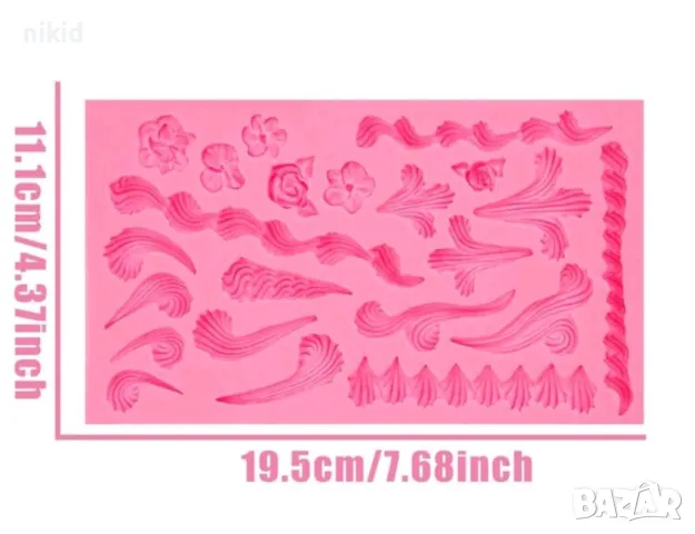 Целувки крем декорация шприц силиконов молд форма фондан шоколад гипс декор, снимка 2 - Форми - 50406545