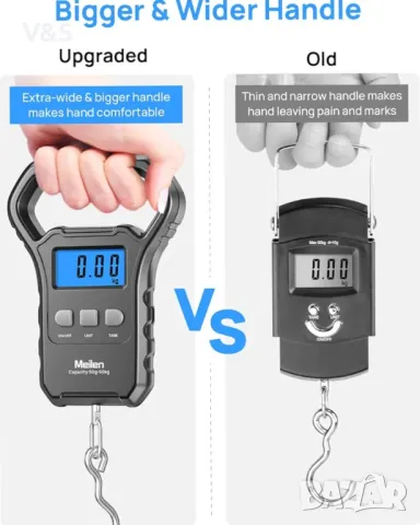 Везна за риба, висяща везна за багаж 110lb/50kg Риболовна везна с LCD дисплей с подсветка, везна за , снимка 3 - Други стоки за дома - 48529541