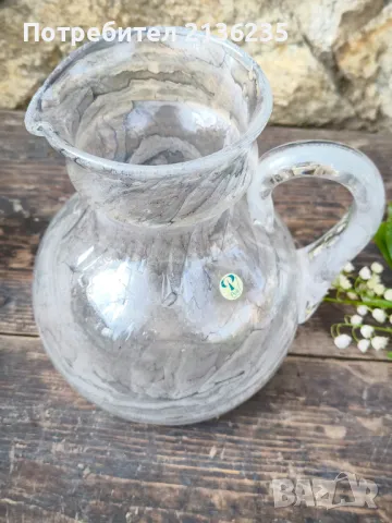 Мраморно стъкло – кана Peill Germany и ваза Herner Glas, снимка 6 - Антикварни и старинни предмети - 50186381