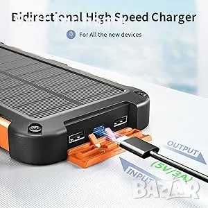 Solar Power Bank 20000mAh, PD 15W, снимка 13 - Външни батерии - 48177189