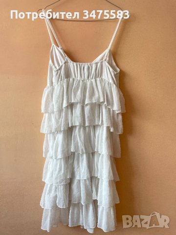 Бяла рокля с къдри, снимка 3 - Рокли - 38014179