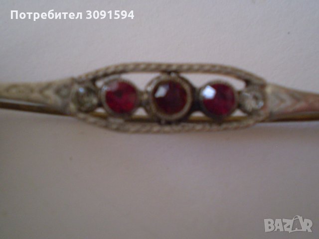Старинна брошка игла  за вратовръзка за шал, снимка 1 - Антикварни и старинни предмети - 34853250