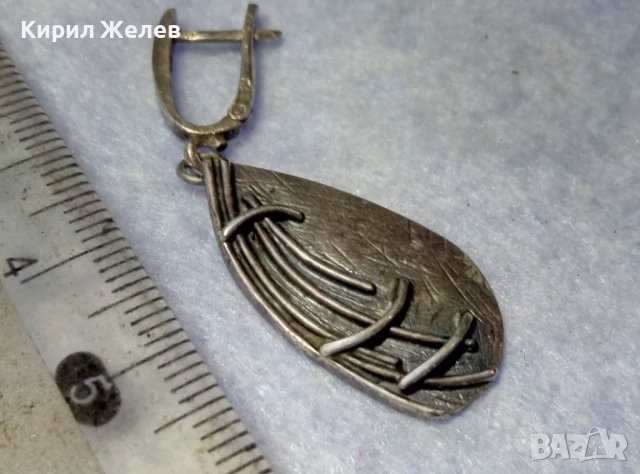 ШАРМАНТНА СТИЛНО ОРНАМЕНТИРАНА СРЕБЪРНА ОБЕЦА СРЕБРО 925 РЪЧНА АРТ ИЗРАБОТКА 43999, снимка 2 - Обеци - 50532264