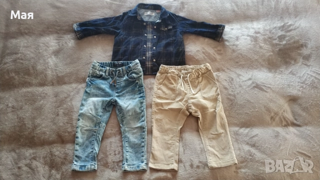 Дънки Next, Риза Zara, Панталон H&M размери 86 и 92