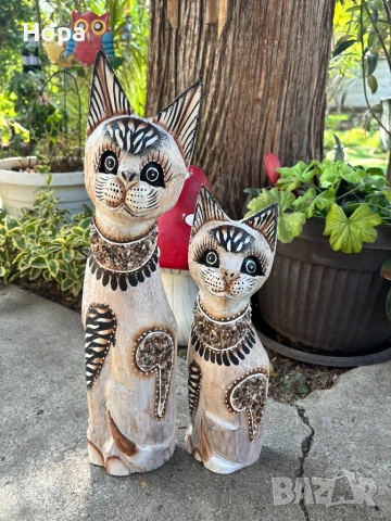 Котки от дърво 50см, 40см, 30см , снимка 12 - Статуетки - 28277352