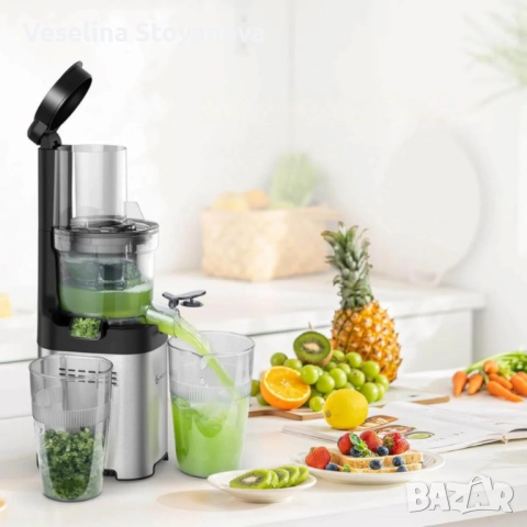 Сокоизстисквачка AMZCHEF ZM1902 с фин двуслоен филтър – повече сок, по-малко шум и нула капки, снимка 2 - Сокоизстисквачки и цитрус преси - 52621823