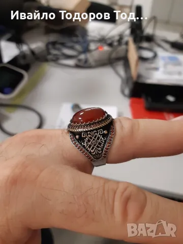 Масивни мъжки бутикови сребърни пръстени с позлата ръчна изработка, снимка 11 - Пръстени - 47853721