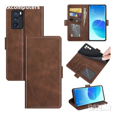 Oppo Reno6 Pro 5G Wallet Калъф и Протектор, снимка 5 - Калъфи, кейсове - 51349177