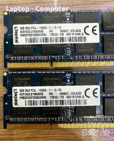 Рам памет за лаптоп 16GB DDR3 Kingston ACR16D3LS1KBGT/8G, снимка 2 - RAM памет - 47827798