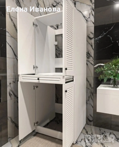 Шкаф за пералня и сушилня с рафтове , снимка 2 - Шкафове - 52377573