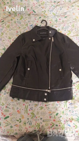 Дамско черно кожено яке Style като ново, размер L