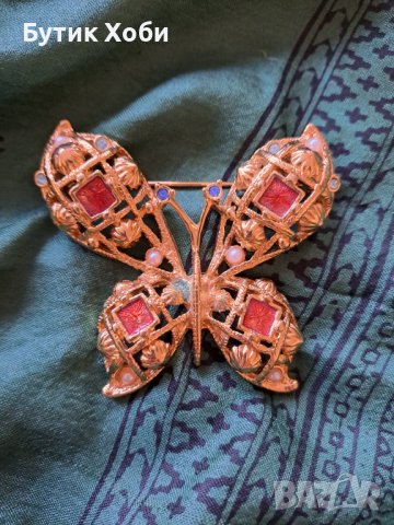 Брошка ,,пеперуда,, в златисто, снимка 1