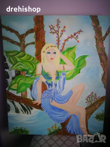 картина жена -ръчно рисувана с маслени бои, снимка 1 - Картини - 38899565