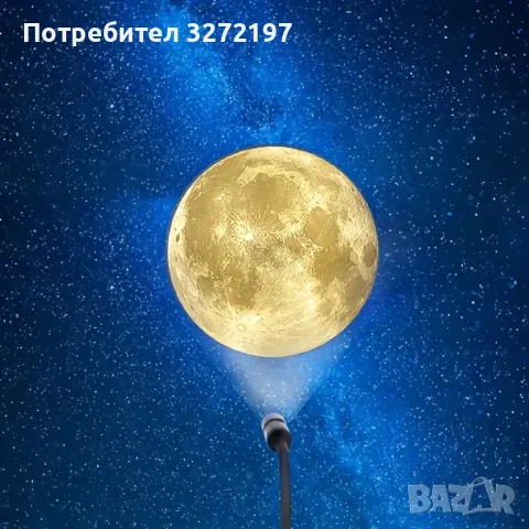 Комплект проекторна лампа "Планета": Земя, Луна, Юпитер - 360° въртяща се LED лампа - захранвана от , снимка 4 - Прожектори - 47994487