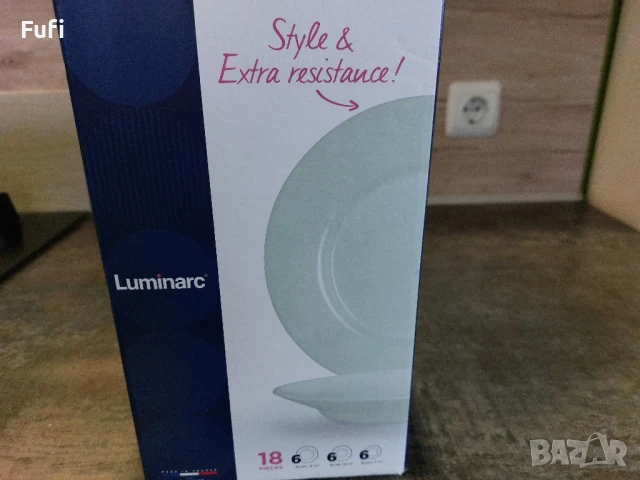 49 лв, нов сервиз, марка Luminarc, 18 части, в кутия, светло зелени , снимка 4 - Сервизи - 51373745