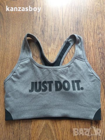 Nike Sports Bra Just Do It Gray Black Women -страхотно бюстие КАТО НОВО, снимка 5 - Корсети, бюстиета, топове - 33227827