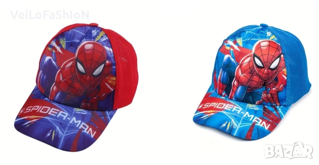Нова детска шапка с козирка Spider-Man (Спайдърмен) в червен или син цвят