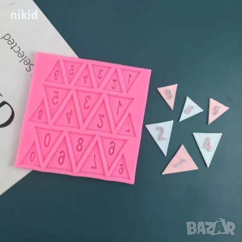 Флагчета знаменца банер с числа цифри силиконов молд форма за украса торта с фондан шоколад