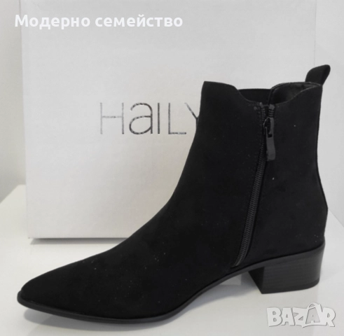 Елегантни дамски боти в черно Хейлис , снимка 2 - Дамски боти - 52719496