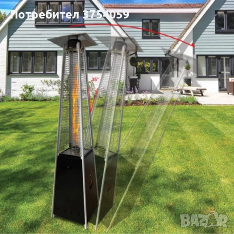 Газов отоплител-чадър 13 kW, 227 см – външен газов отоплител с калъф и защити + маймунка , снимка 2 - Отоплителни печки - 53096879