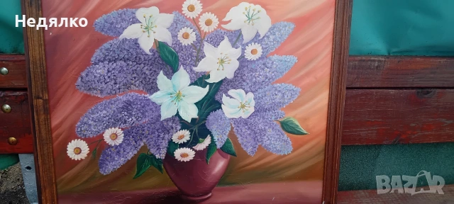 Стара,красива,майсторска картина,масло на платно , снимка 6 - Картини - 53605764