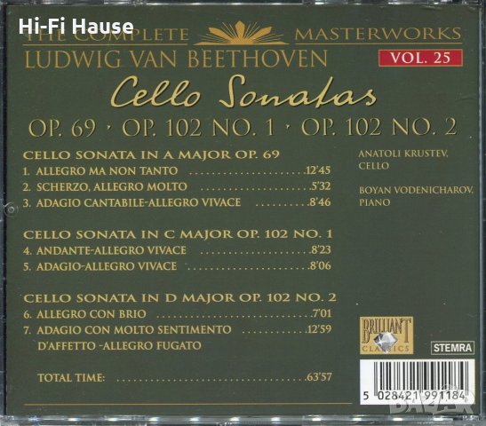Ludwig Van Beethoven-Cello Sonatas-25, снимка 2 - CD дискове - 34576120