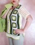 Ръчно плетена дамска блуза на една кука в зелено, снимка 1 - Корсети, бюстиета, топове - 32610830