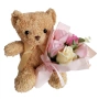 6376 Плюшено мече с букет рози в подаръчна кутия, романтичен подарък, 27 см, снимка 7