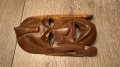 Африканска малка дървена маска, ръчна изработка., снимка 3