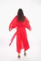 Ленена Рокля Melani - Червена, снимка 5