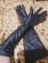 Луксозни дълги черни ръкавици от естествена кожа / XXL /. НОВИ , снимка 1