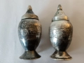 Посребрени солници,лот,Арт Деко, гравирани, с чинийка, снимка 6