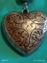 СРЕБРИСТ МЕДАЛЬОН СЪРЦЕ ❤️ с ФЛОРАЛНИ ОРНАМЕНТИ 52023, снимка 4