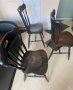 Черна дървена трапезна маса (150 см) и 4 стола, снимка 4