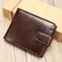 Мъжки луксозен и защитен, тъмнокафяв голям кожен портфейл!, снимка 10