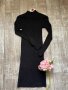 Черна класическа нова елегантна ежедневна еластична рокля рипс рипсена, снимка 9