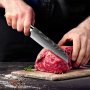 Нож Santoku от високовъглеродна стомана 5-инчови кухненски ножове за рязане на зеленчуци, плодове, , снимка 5