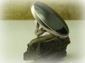 по поръчка!СРЕБЪРЕН ПРЪСТЕН С натурален ХЕМАТИТ 40/30 мм, размер отворен -59/60+, снимка 5
