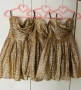 Разпродажба Официална рокля с пайети златна разкроена бюстие, снимка 1