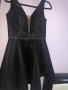 Къса елегантна черна рокля с блестящи частици, снимка 3