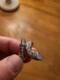 Сребърен пръстен с увита змия - уникален модел с камъни по него, снимка 2