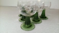 Красиви чаши за концентрат, френски кристал, зелено столче, 6 бр, комплект, снимка 5