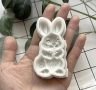 Заек Зайче вирнати уши изпрвено силиконов молд форма фондан шоколад декор, снимка 2
