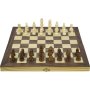 Комплект 3 в 1 класически настолни игри - шах, дама и табла, дървен с интарзия от фурнир. 