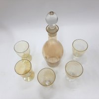 Стар стъклен сервиз за алкохол, ракия, бренди(4.2), снимка 6 - Антикварни и старинни предмети - 43550031