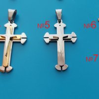 кръстче кръст златен сребърен златно сребърно за ланец синджир , снимка 4 - Колиета, медальони, синджири - 36950059