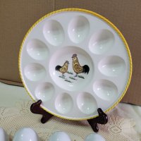 Великденска порцеланова чиния и айца, снимка 2 - Декорация за дома - 40172216