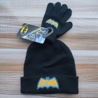 Нов детски комплект, шапка и ръкавици Batman / р-р: L, снимка 1 - Шапки, шалове и ръкавици - 43094477